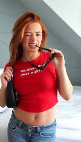 Red Baby Tee for Women